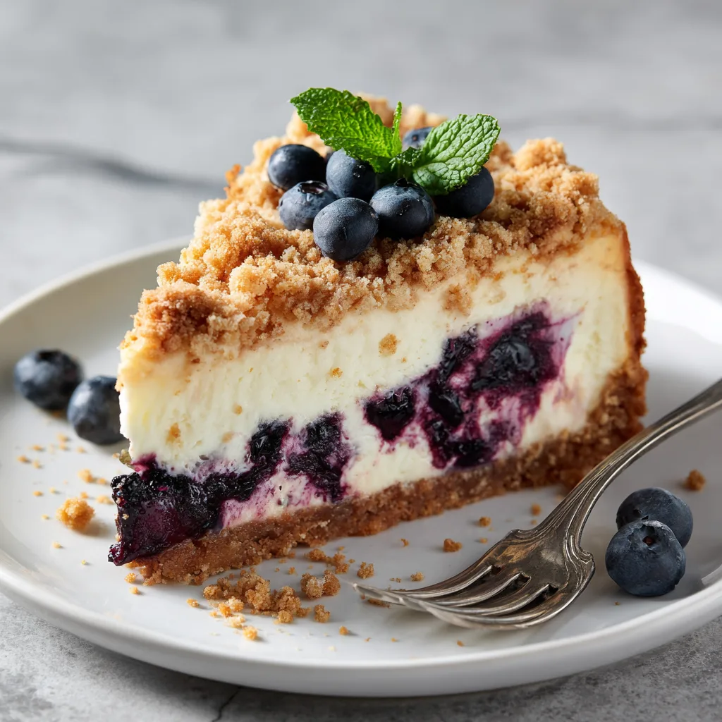 The Ultimate Blueberry Crumble Cheesecake: Creamy, Crunchy, and Bursting with Berry Flavor