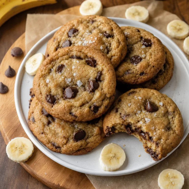 Banana chocolate‑chip cookies (banana‑bread style)