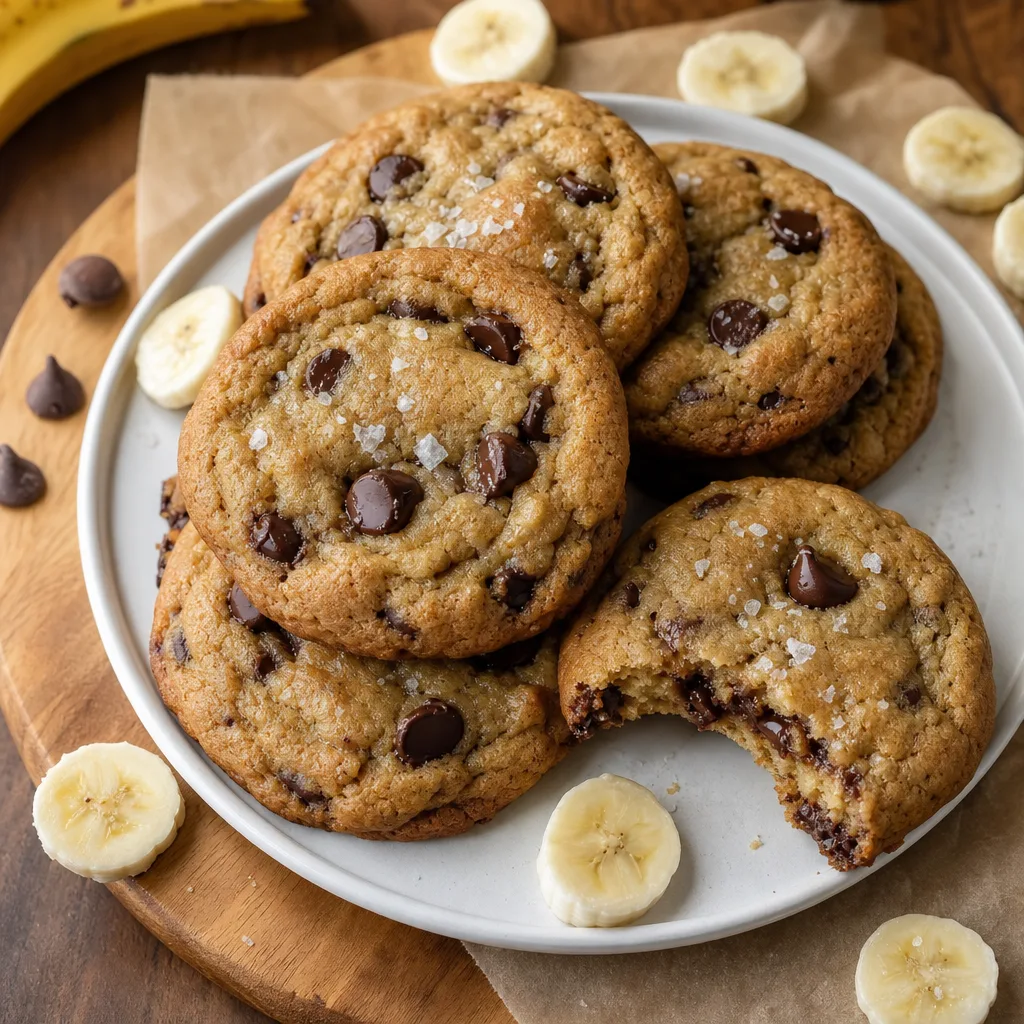 Banana chocolate‑chip cookies (banana‑bread style)