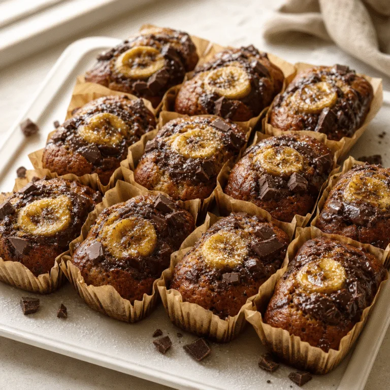 Banana chocolate mini loaves