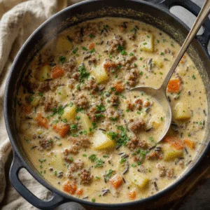 Creamy sausage potato chowder