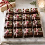 Decorated chocolate brownies (gift-box style)