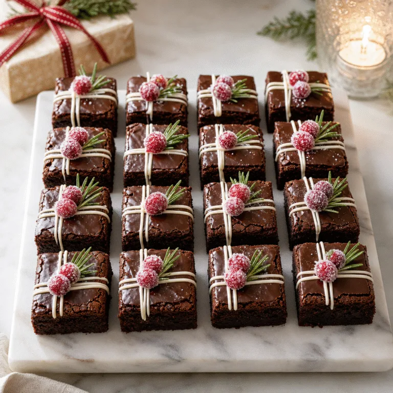 Decorated chocolate brownies (gift-box style)