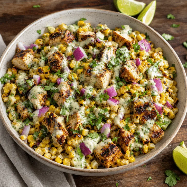 Grilled chicken and corn salad