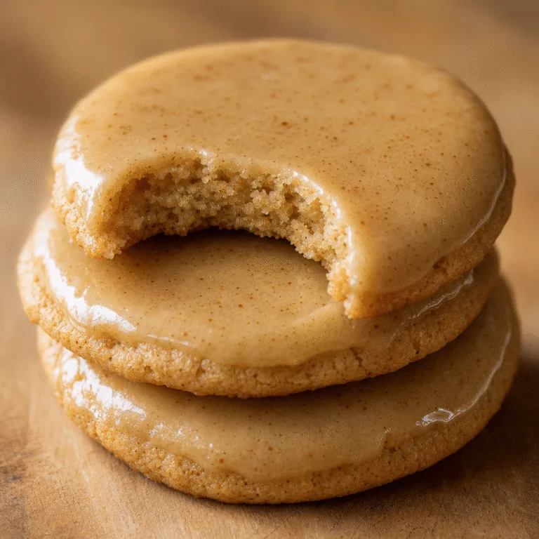 Soft maple cookies with brown butter icing