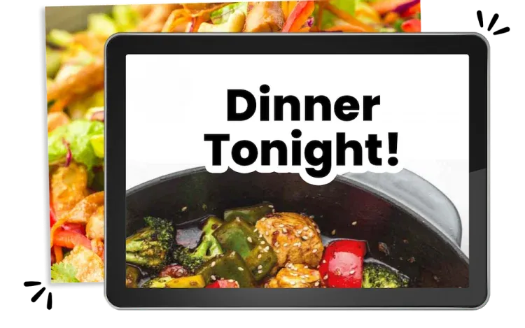Free dinner eBook cover shown on a tablet