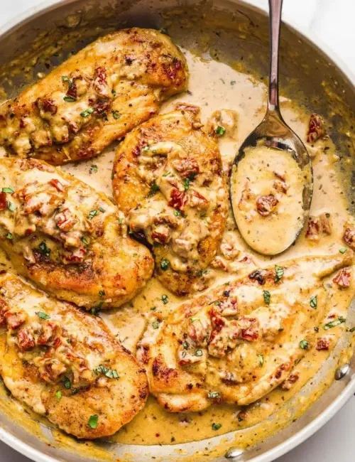 Marry Me Chicken in a skillet