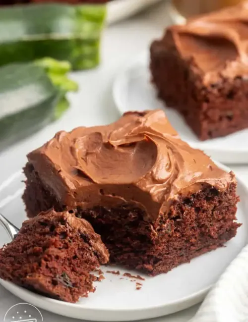 Slice of chocolate zucchini cake