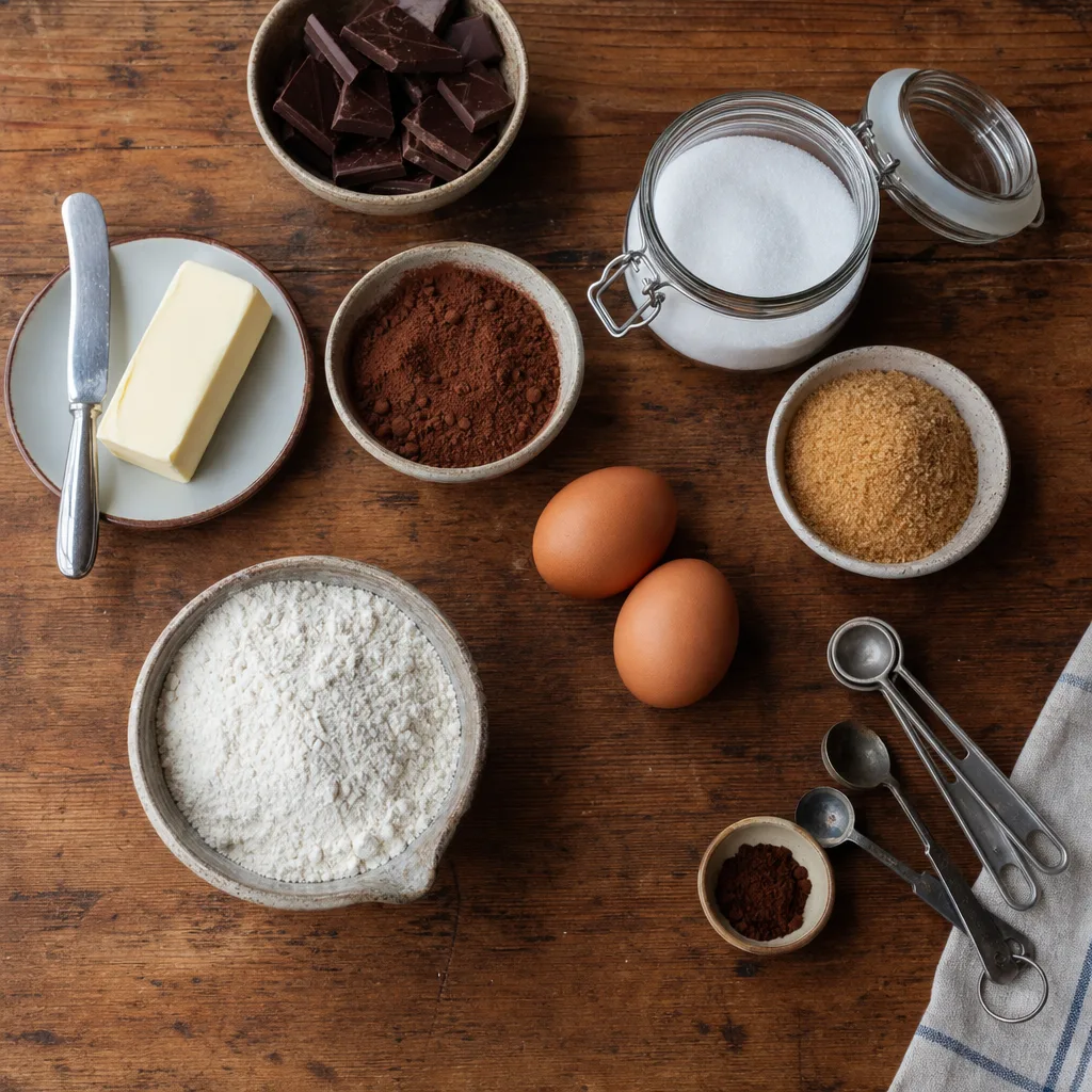 Ingredients for Chocolate brownie cookies